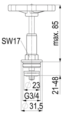 Produktbild von Schlösser Armaturen FETTKAMMER-OT F. SCHRAEGSITZV. STEIG.SP, DN20, 3/4", MESSING, EPDM