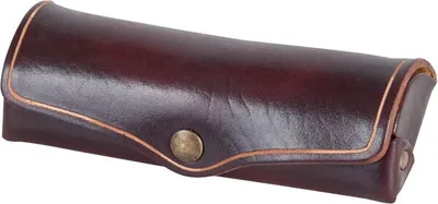 Produktbild von MIKA Brillenetui, klein, Sattelleder, Druckknopf, braun