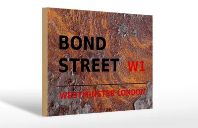 Produktbild von Holzschild London 30x20cm Bond Street W1