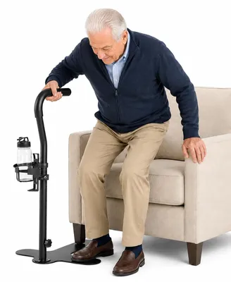 Image de Aide au lever pour seniors avec porte-gobelet et hauteurs réglables
