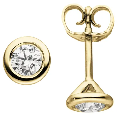 Produktbild von Ohrstecker 585 Gold Gelbgold mit 2 Brillanten 0,5 Ct. 6mm Ohrschmuck Ohrringe