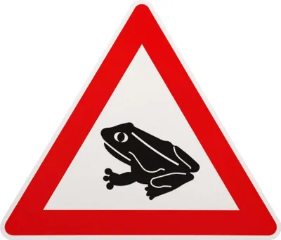 Produktbild von ORIGINAL Verkehrsschild 101-14 * Amphibienwanderung Aufstellung rechts * SL 900 mm nach StVO und RAL-Gütebedingungen Achtung Warnschild Verkehrsschilder Straßenschild Hinweisschild Gefahrenzeichen