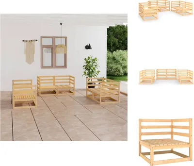 Produktbild von vidaXL 6-tlg. Garten-Lounge-Set Massivholz Kiefer -  Gartenmöbel-Sets