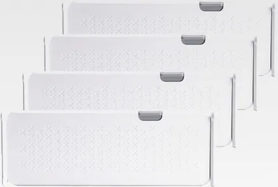 Produktbild von 4 Stück Schubladentrenner 28-44 cm für Kleidung erweiterbare Kommode-Separatoren Weiß