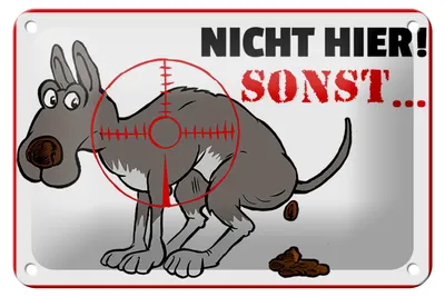 Produktbild von Blechschild Hinweis 18x12cm Hundehaufen nicht hier Sonst