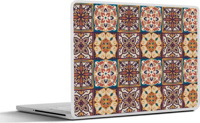 Produktbild von MuchoWow® Laptop Aufkleber Sticker Cover Vektor - Fliese - Abstrakt - Muster 25x18 cm - Laptop-Deko