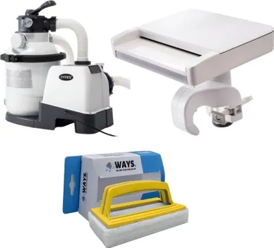 Produktbild von Intex - Wasserfall & Sandfilterpumpe 5700 L/u & WAYS Scheuerbürste