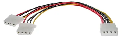 Zdjęcie produktu dla InLine 29659, Molex (4-pin), 2 x Molex (4-pin), 0,2 m, Męska, Żeńska, Prosty