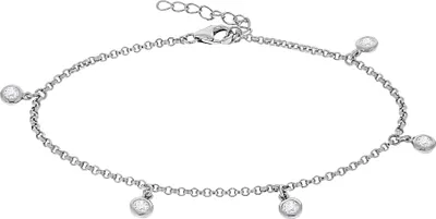 Produktbild von V Armband 925/- Sterling Silber 18cm weiß Zirkonia 358260195