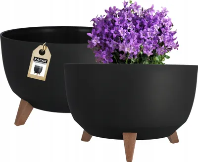 Zdjęcie produktu dla KADAX Doniczka Donica Wkład Na Nóżkach Czarna 40cm