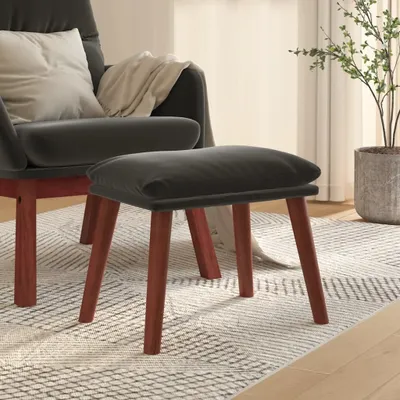 Produktbild von Möbel Fußhocker Dunkelgrau 45x29,5x35 cm Samt - Fußhocker 341469