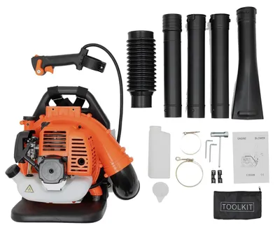Obrázek produktu pro Benzínový foukač listí – model s batohem, dvoutaktní motor – objem 42,7 ccm, výkon 1250 W – objem nádrže 1,2 litru – otáčky 7000 ot./min – vhodný pro zahradu, trávník a odstraňování sněhu