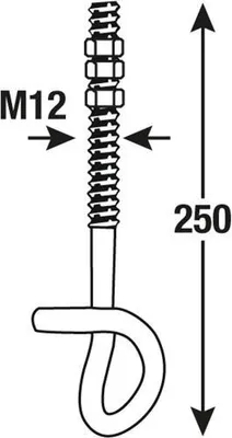 Produktbild von CONNEX Sicherheits-Schaukelhaken, M12 x 250 mm, verzinkt, DY270532