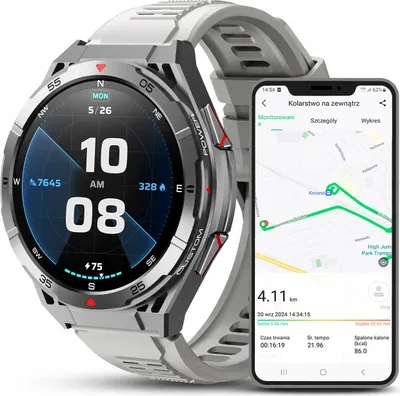 Zdjęcie produktu dla Smartwatch Męski Gps Zegarek Wodoodporny Kompas Amoled Barometr Rozmowy Pl