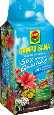 Zdjęcie produktu dla COMPO 22200 COMPO SANA Wysokiej jakości ziemia doniczkowa o ok. 50% mniejszej wadze, 25l