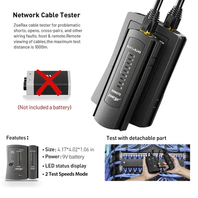 Immagine prodotto di Pinza crimpatrice Cat7 - Set di strumenti per reti - 11 in 1 - Connettori RJ45 - Tester di cavi - Tagliacavi - Compatibile con cavi Cat7/Cat6A