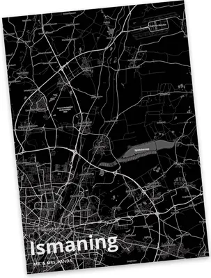Produktbild von Mr. & Mrs. Panda Grußkarte Ismaning - Geschenk, Stadt, Postkarten, Kunstkarten, Postkarte, Ansichtskarten, Ansichtskarte, Dorf Karte Landkarte Map Stadtplan