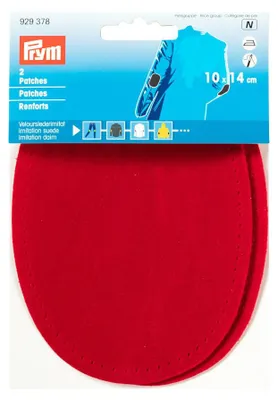 Imagen del producto de Parches de Prym, imitación de terciopelo, (para planchar), 10 x 14 cm, color rojo