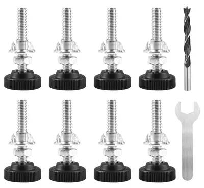 Obrázek produktu pro Sada 8 nastavitelých nohou pro nábytek, M8 x 50 mm, včetně příslušenství
