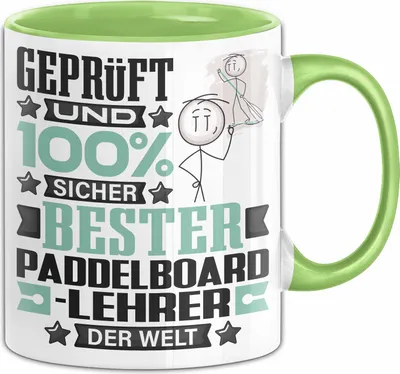 Produktbild von Paddelboard-Lehrer Geschenk Lustiger Spruch für Paddelboard-Lehrer Geschenkidee Bester Paddelboard-Lehrer Der Welt (Grün)