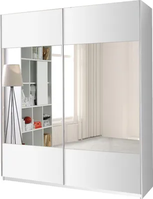 Produktbild von Schwebetürenschrank Vario 175X211X60 Kleiderschrank Schrank Mit Spiegel Weiß