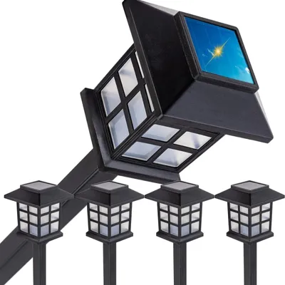 Zdjęcie produktu dla 4x lampa lampka solarna led latarnia ogrodowa wbijana lampion czujnik 4szt