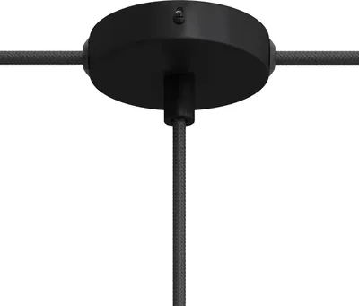 Immagine prodotto di Creative-Cables Kit Mini rosone cilindrico in Metallo a 1 Foro Centrale e 2 Laterali - Cilindrico, Nero