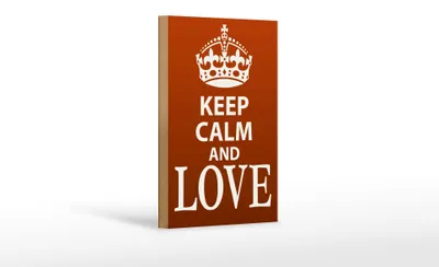 Produktbild von Holzschild Spruch 12x18cm Keep Calm and Love