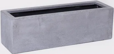 Image de Jardinière VIVANNO en fibre de verre FLOBO, gris béton, design béton - 60 x 17 x 15 cm