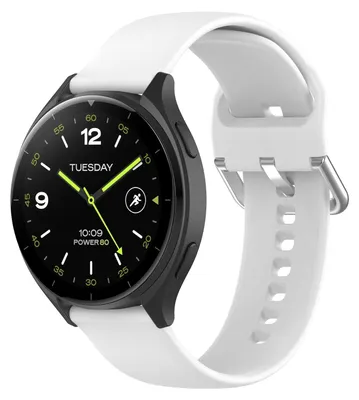Image de Pour Xiaomi Watch 2, bracelet en silicone de haute qualité, couleur unie, boucle métallique, bracelet de remplacement pour montre, taille L, blanc