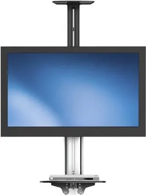 Produktbild von StarTech.com TV-Wagen - für 32" bis 75" TVs - Höhenverstellbar - Displaywagen - Fernsehwagen - VESA TV Halterung - Wagen - für Flachbildschirm - Kunststoff, Aluminium, Stahl - Schwarz, Silber - Bildschirmgröße: 81.3-177.8 cm (32"-70") - für P/N: HDMIPLATE