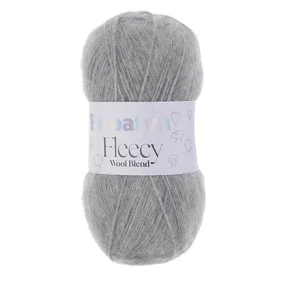 100g Papatya Fleecy Kuschelgarn 20% Wolle veredelt Oeko-Tex Häkelgarn Strickgarn grau meliert