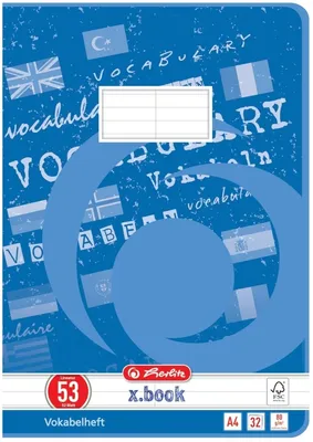 Produktbild von Vokabelheft A4 32 Blatt Lineatur 53Mix Packung mit 5 Stück