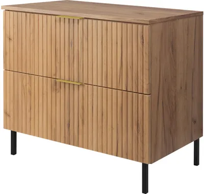 Zdjęcie produktu dla Szafka podumywalkowa, czarny mat, 80 x 77 x 46 cm, czarny uchwyt, czarne nogi + blat