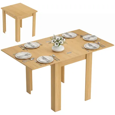 Obrázek produktu pro HOMCOM Rozkládací jídelní stůl, 70/140 x 80 cm, moderní jídelní stůl pro 4–6 osob