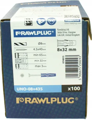Zdjęcie produktu dla Kołek uniwersalny UNO 8x32mm + wkręt 4,5x40mm opk=100szt