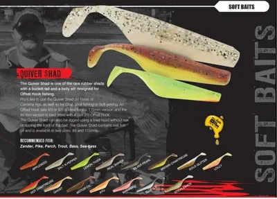Produktbild von 4 Fox Rage Gummifische Quiver Shad Gummifisch 11,5cm, Farbe:Motor Oil