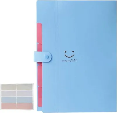 Image de Porte-documents à 5 compartiments, système de rangement A4, porte-documents (bleu brume)