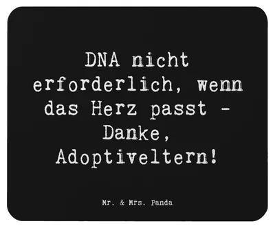 Produktbild von Mr. & Mrs. Panda Mousepad Spruch Liebe Adoptiveltern - Schwarz - Geschenk, computer, Bindung, Familie, mauspad, Mouse Pad, elterliche, Elternschaft, Geschenke, mousematte