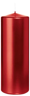 Produktbild von Zylinderkerze/Stumpenkerze - metallisch rot - 20 x 7 cm - 103 Brennstunden