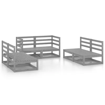 Produktbild von vidaXL 6-tlg. Garten-Lounge-Set Grau Massivholz Kiefer