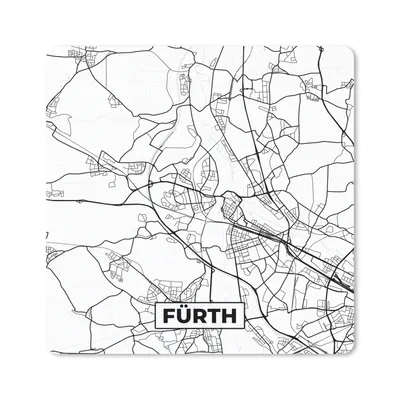 Produktbild von MuchoWow® Mauspad Mousepad Karte - Fürth - Stadtplan 20x20 cm - Mousepads - Maus Mat - Pad - Mausunterlage - Desk Mat - Bureauartikeln