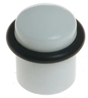 Image de Butée de porte aluminium blanc fixation au sol