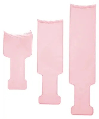 Immagine prodotto di Solidchoice - Set di 3 spatole per mèches con dentini - Strumento per colorazioni per parrucchieri (rosa)
