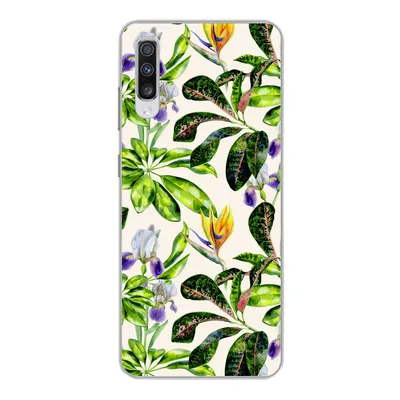 Produktbild von MuchoWow® Handyhülle Schutzhülle Hülle für Samsung Galaxy A70 Blätter - Strelitzia - Blüte Silikon Softcase Handy Hülle - Schutzhaube