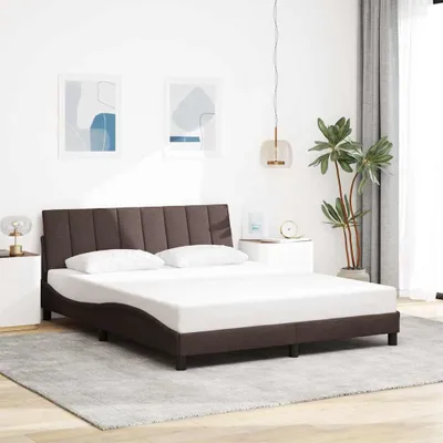 Immagine prodotto di Maison Exclusive - Struttura letto senza materasso "Hanko" marrone scuro 160x200 cm in tessuto