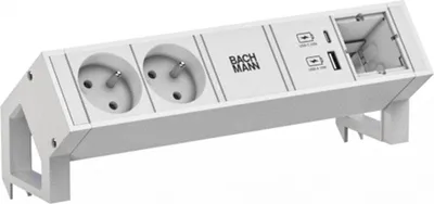 Produktbild von BACHMANN DESK2 white 2xUTE 1xCM 1xUSB A/C 22W 0,2m GST18