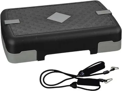 Productafbeelding van Trainingsstap - Oefenverhoging - Beentraining - Antislip ontwerp - 45x29x10cm - Grijs
