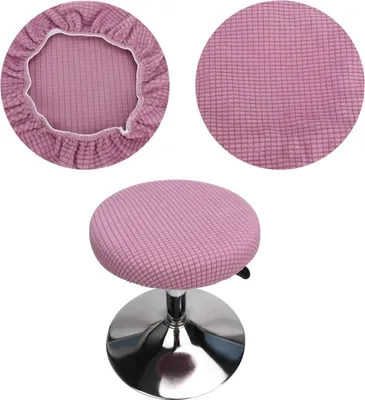 Produktbild von Hockerbezug Rund 30-40cm, Bezug Hocker Rund Elastischer Hocker Rundbezug, Waschbar Pflegeleicht Weich und Langlebig (1 Stück Violett)