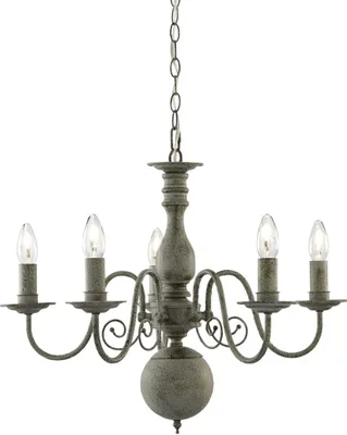 Produktbild von Rustikale Hängeleuchte in Stahl Antik 5xE14 bis zu 40 Watt 230V aus Metall & Glas Schlafzimmer Küche Wohnzimmer Esszimmer Lampen Leuchte Beleuchtung